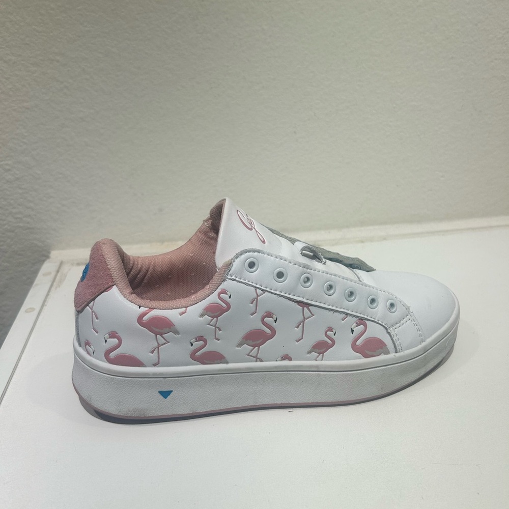Pink and white Italian leather sneakers, size 6.5 women, worn once